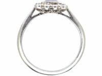 Art Deco Platinum Sapphire & Diamond Square Ring