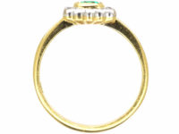 18ct Gold, Emerald & Diamond Rectangular Ring