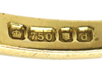 18ct Gold, Emerald & Diamond Rectangular Ring