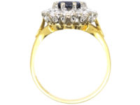18ct Gold, Sapphire & Diamond Oval Cluster Ring