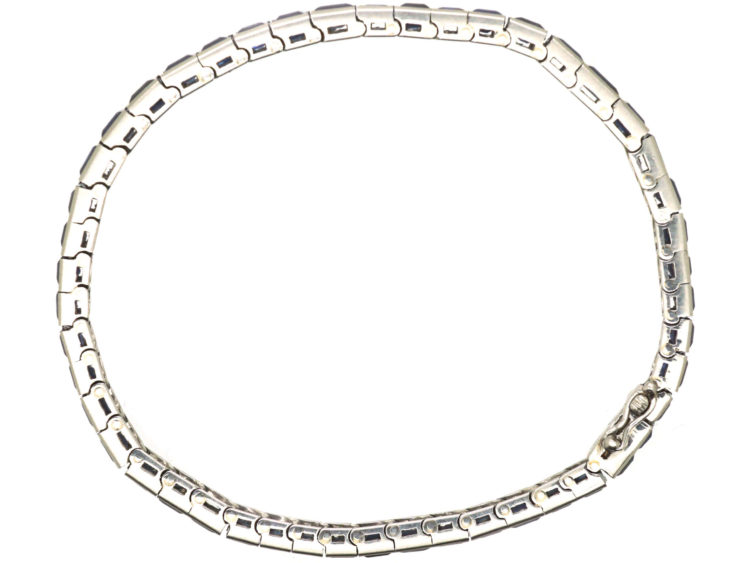 French Art Deco 18ct White Gold, Sapphire Line Bracelet