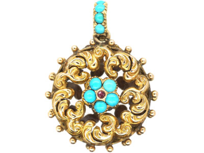 Georgian 18ct Gold Forget me Not Double Sided Locket