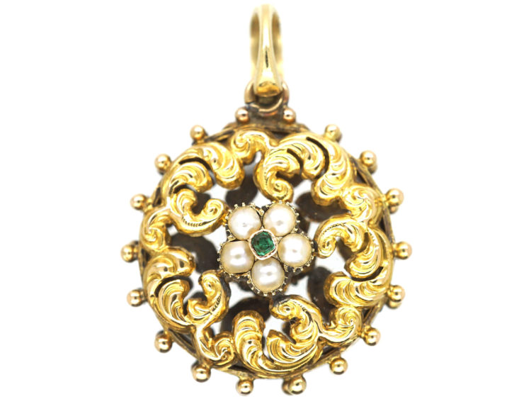 Georgian 18ct Gold Forget me Not Double Sided Locket