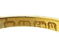 Victorian 18ct Gold Snake Ring set with Diamonds with Ruby Eyes