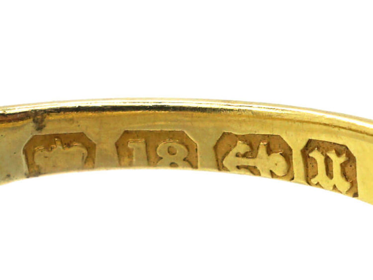 Victorian 18ct Gold Snake Ring set with Diamonds with Ruby Eyes