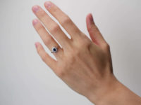 Edwardian 18ct White Gold & Platinum, Sapphire & Diamond Oval Cluster Ring