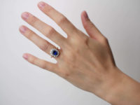 18ct Gold, Sapphire & Diamond Oval Cluster Ring