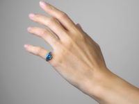 Art Deco Platinum, Zircon & Baguette Diamond Ring