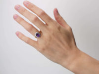 18ct Gold, Amethyst & Diamond Cluster Ring
