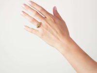 Edwardian 18ct Gold Knot Ring set with Three Diamonds