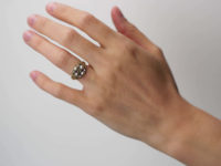 15ct Gold Regency Emerald, Natural Split Pearl & Ruby Cluster Ring