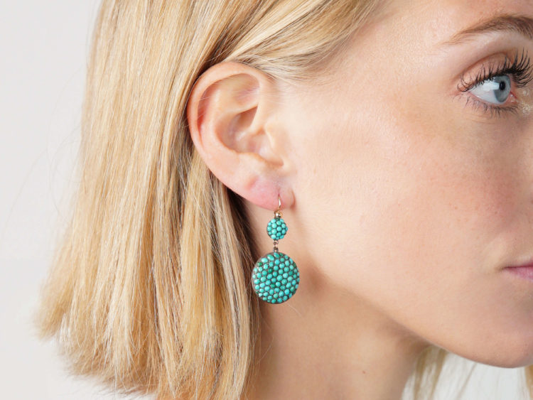 Victorian Pave Set Drop Earrings
