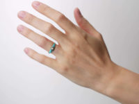 Early Victorian 15ct Gold, Blue Enamel & Natural Split Pearl Ring