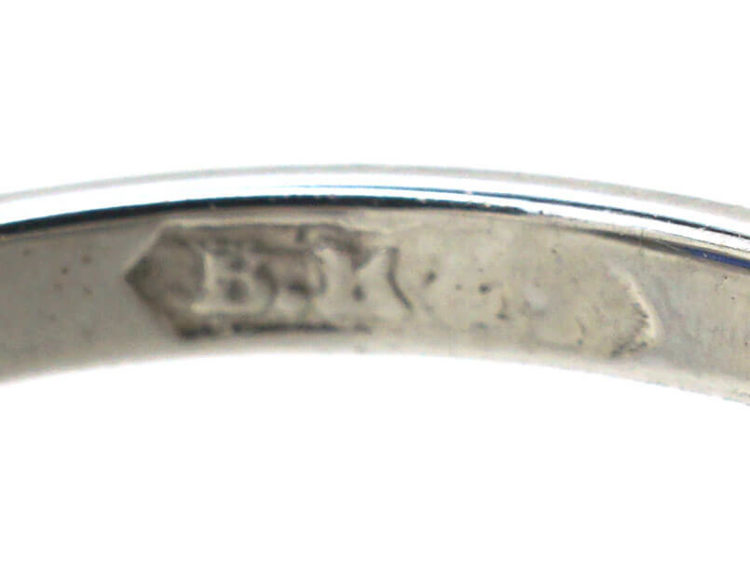 Edwardian 18ct White Gold & Platinum, Sapphire & Diamond Oval Cluster Ring