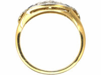 Art Deco 18ct Gold & Platinum, Sapphire & Diamond Geometric Ring
