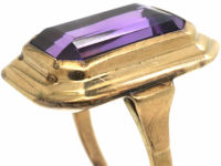 Art Deco Large Rectangular Amethyst Ring