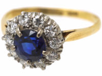 18ct Gold, Sapphire & Diamond Cluster Ring