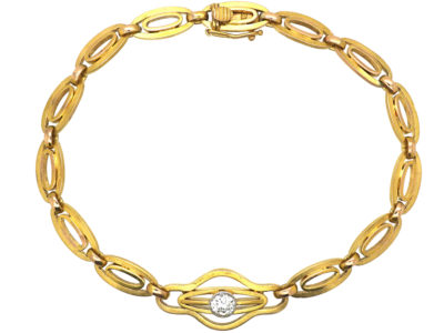 Art Deco 18ct Gold & Diamond Bracelet