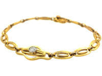 Art Deco 18ct Gold & Diamond Bracelet