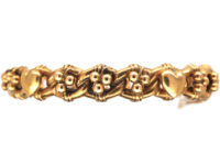 Edwardian 9ct Gold Hearts & Clovers Bangle