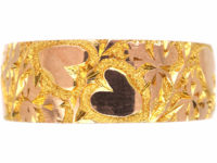 Edwardian 9ct Gold Wedding Band with Hearts Motif