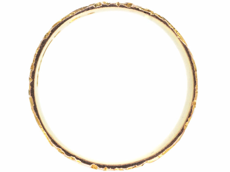Edwardian 9ct Gold Wedding Band with Hearts Motif