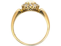 Edwardian 18ct Gold Opal & Diamond Cluster Ring