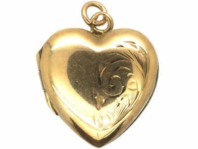 Edwardian 9ct Back & Front Heart Shaped Locket