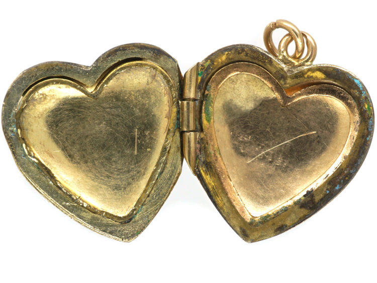 Edwardian 9ct Back & Front Heart Shaped Locket