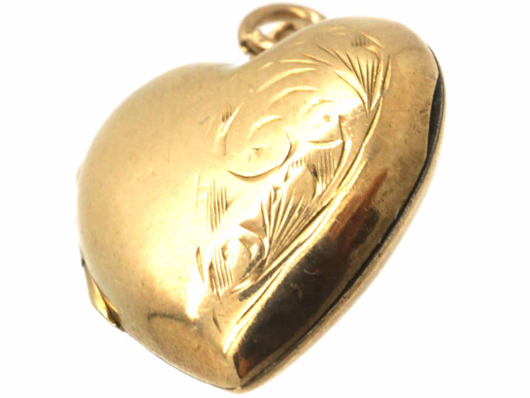 Edwardian 9ct Back & Front Heart Shaped Locket