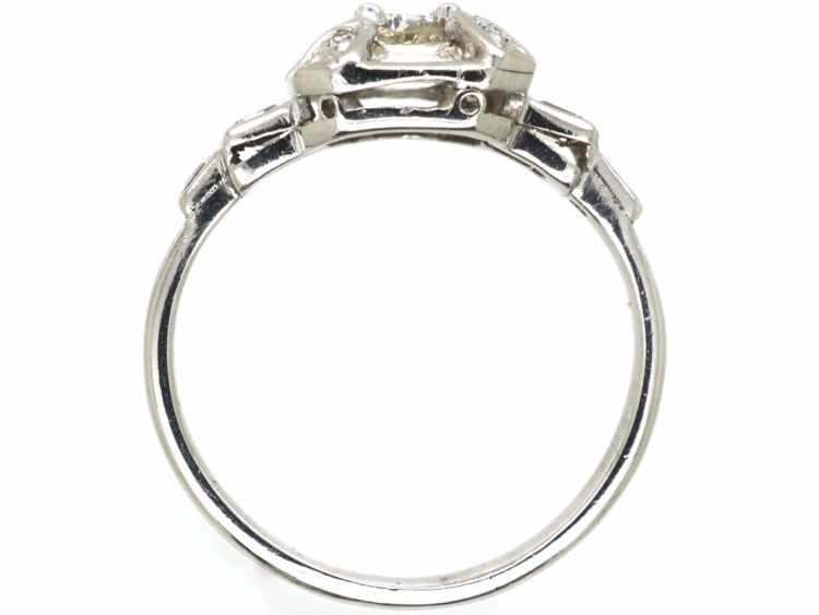 Art Deco Platinum Octagonal Shaped Diamond Ring