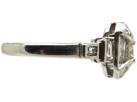 Art Deco Platinum Octagonal Shaped Diamond Ring