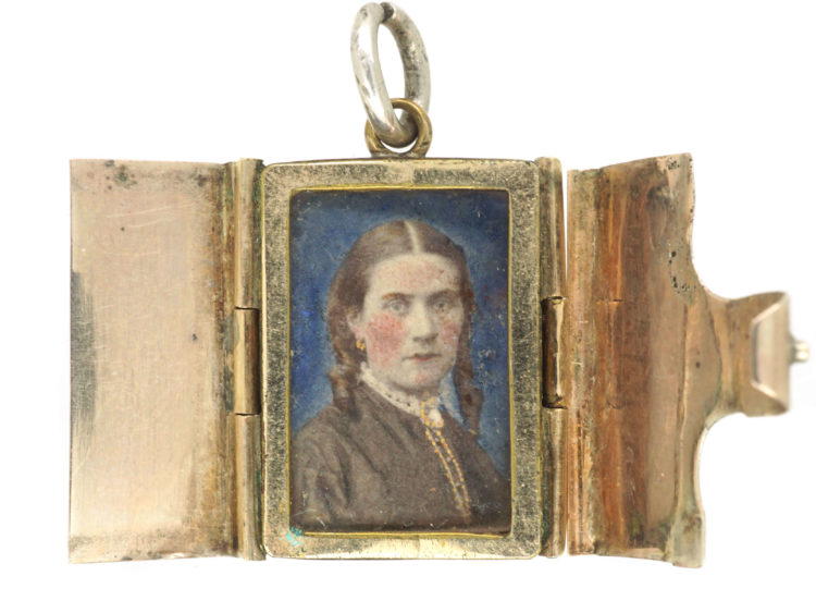 Early Victorian 9ct Gold Opening Book Locket