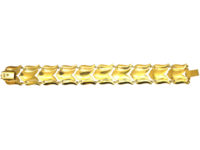 Retro Gilded Silver & White Enamel Tulip Bracelet by Asbjorn Burkelund