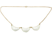 Silver & White Enamel Three Wave Necklace by Elvic & Company