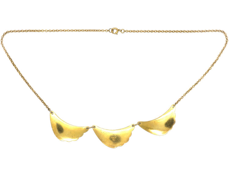 Silver & White Enamel Three Wave Necklace by Elvic & Company