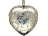 Large Silver Heart Shaped Locket