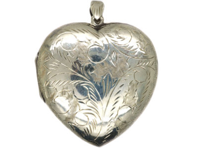 Large Silver Heart Shaped Locket