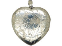 Large Silver Heart Shaped Locket