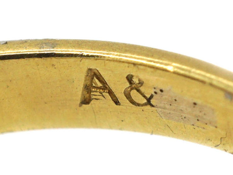 18ct Gold, Amethyst & Diamond Cluster Ring