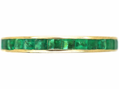 Art Deco 14ct Yellow Gold & Emerald Eternity Ring