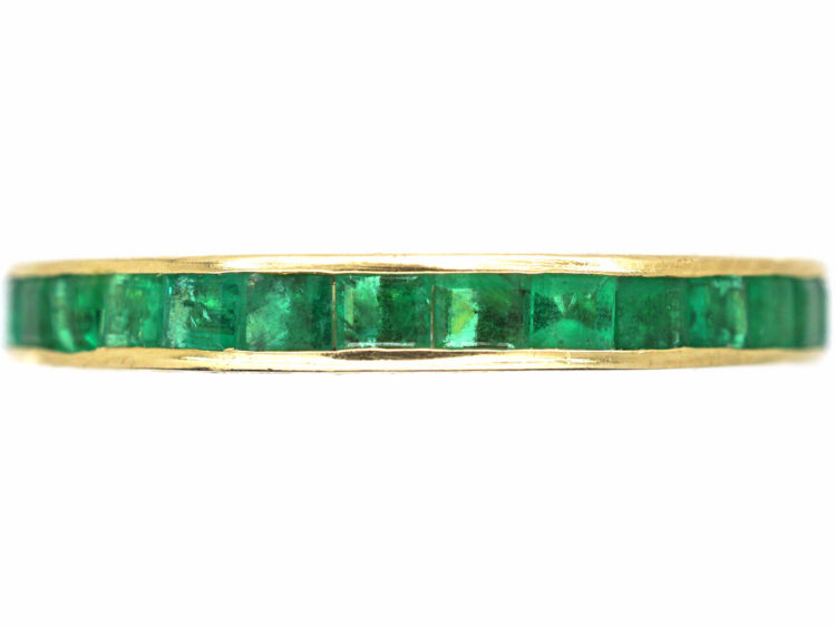 Art Deco 14ct Yellow Gold & Emerald Eternity Ring