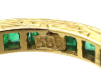 Art Deco 14ct Yellow Gold & Emerald Eternity Ring