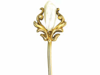 Art Nouveau 14ct Gold & Mississippi Pearl Tie Pin
