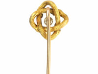 French 18ct Two Colour Gold & Natural Split Pearl Tie Pin