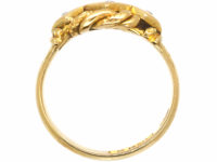 Edwardian 18ct Gold Knot Ring set with Three Diamonds