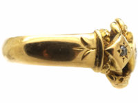 Edwardian 18ct Gold Knot Ring set with Three Diamonds