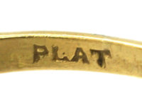 Art Deco 18ct Gold & Platinum, Emerald & Diamond Rectangular Shaped Ring