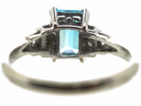 18ct White Gold, Aquamarine & Diamond Ring