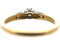 18ct Gold & Platinum, Diamond Solitaire Ring with Diamond Set Shoulders